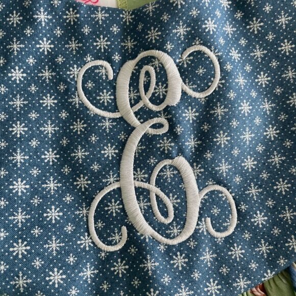 NWT RicRac and Ruffles Holiday Christmas Snowglobes Dress Size 8 Monogram E - Picture 4 of 8